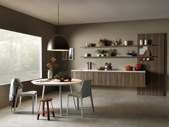 Concreto aparente imitando cimento queimado.